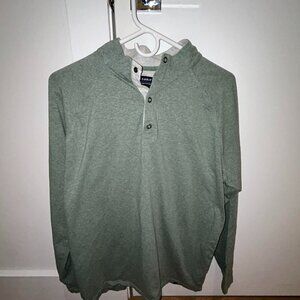Large Green FishHippie Pullover with Buttons (lightweight)